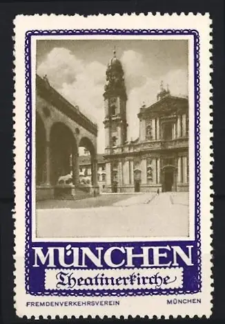 Reklamemarke München, Theatinerkirche, Architekturansicht
