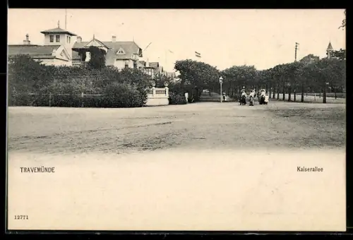 AK Travemünde, Strassenpartie in der Kaiserallee