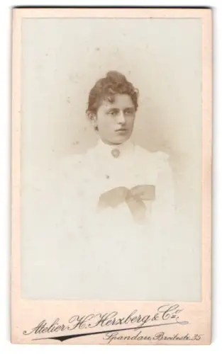 Fotografie H. Herzberg & Co., Spandau, Breitestrasse 35, Porträt einer jungen Frau