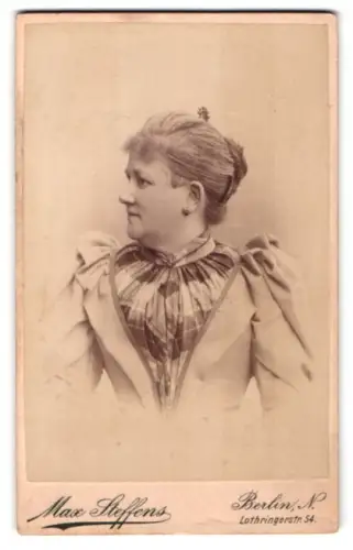 Fotografie Max Steffens, Berlin, Lothringerstrasse 54, Porträt einer Dame im Profil