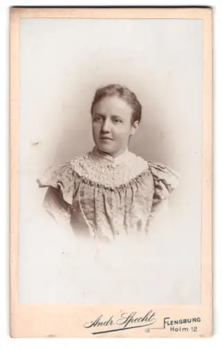 Fotografie Andr. Specht, Flensburg, Holm 12, Frau im eleganten Kleid
