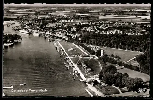 AK Travemünde, Fliegeraufnahme, Teilansicht