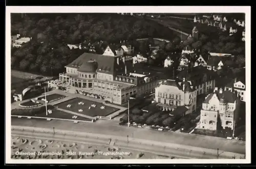 AK Travemünde, Ostseebad, Städtischer Kursaal, Fliegeraufnahme
