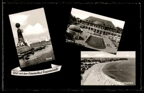 AK Travemünde, Casino, Mole, Luftaufnahme
