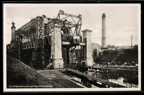 AK Schiffshebewerk bei Henrichenburg für Schiffe von 600-800 Tonnen Ladefähigkeit