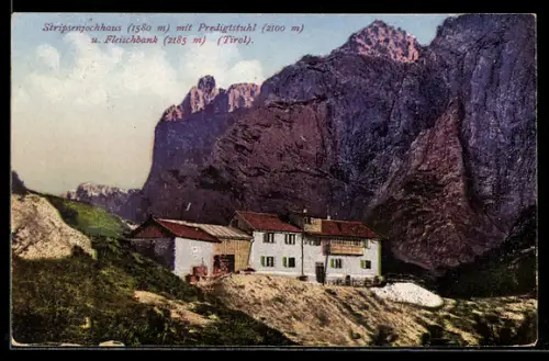 AK Stripsenjochhaus, Berghütte mit Predigtstuhl und Fleischbank