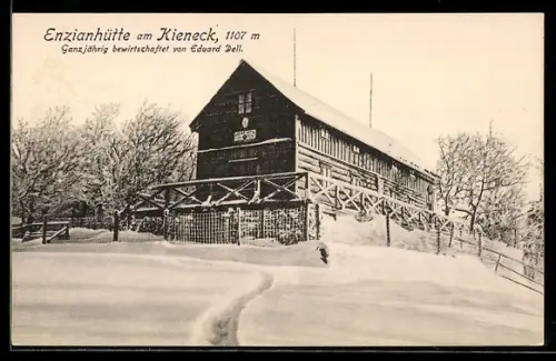 AK Enzianhütte am Kieneck, Ansicht im Winter