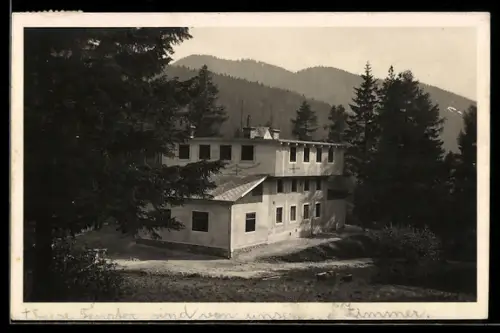 AK Schutzhaus Semmering, Ansicht der Berghütte