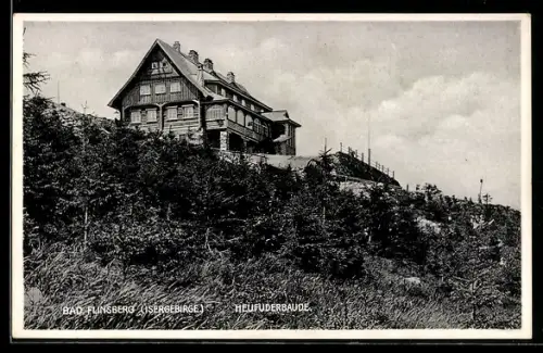 AK Heufuderbaude /Bad Flinsberg, Blick zur Berghütte