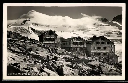 AK Kürsingerhütte am Grossvenediger, Blick auf die Berghütte