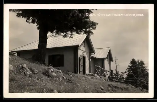 AK Türnitzer Hütte, Berghütte des Ö.G.V., Gruppe St. Pölten, Blick auf die Berghütte