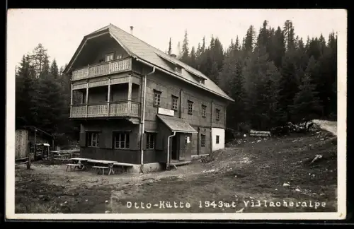 AK Otto-Hütte /Villacher Alpe, Blick auf die Berghütte