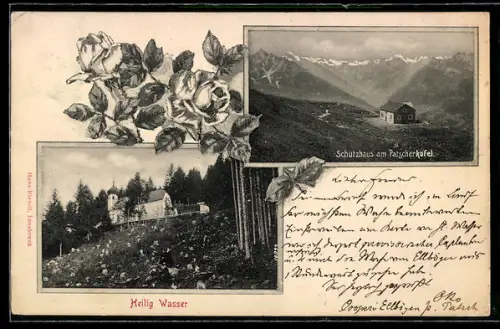 AK Patscherkofel-Schutzhaus, Anblick der Berghütte, Heilig Wasser