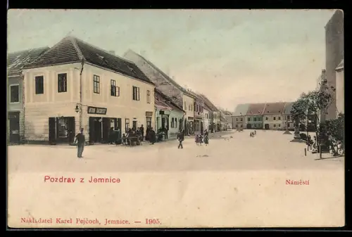 AK Jamnitz, Geschäft von Antonin Orachovsky am Ringplatz