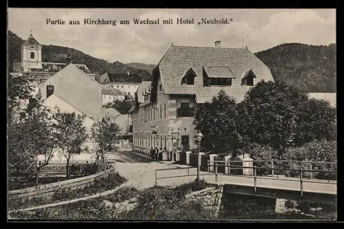 AK Kirchberg am Wechsel, Strassenpartie mit Hotel Neuhold