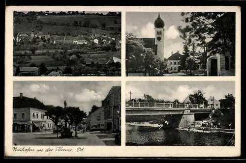 AK Neuhofen an der Krems, Kirche, Brücke, Denkmal