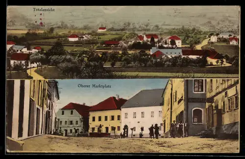 AK Neuhofen a. Kr., Totalansicht und Oberer Marktplatz