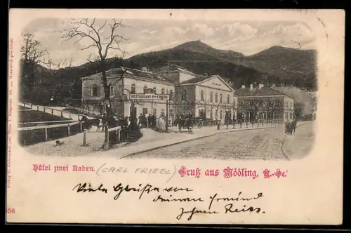 AK Mödling, Hotel zwei Raben, Restaurant C. Friedl