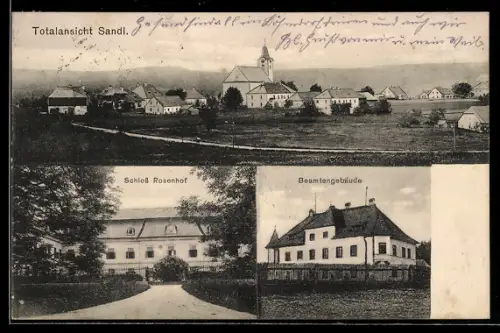 AK Sandl, Teilansicht, Schloss Rosenhof, Beamtengebäude