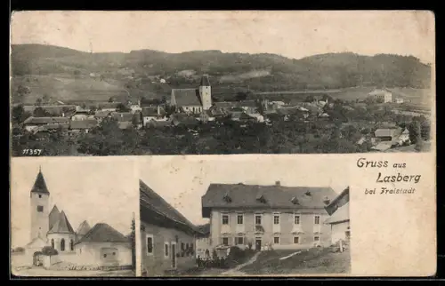 AK Lasberg bei Freistadt, Teilansicht, Kirche, Ortspartie