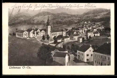 AK Liebenau, Panoramablick auf den Ort