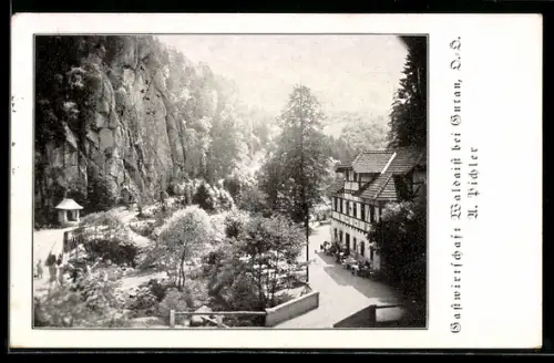 AK Gutau /O.-Ö., Gasthaus Waldeist mit Strassenpartie