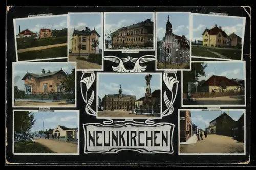 AK Neunkirchen, Blaufabrik und Villa Schneider, Villa Kattinger-Beer, Schiessstätte