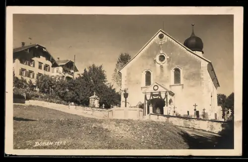AK Doren, Kirche mit Friedhof