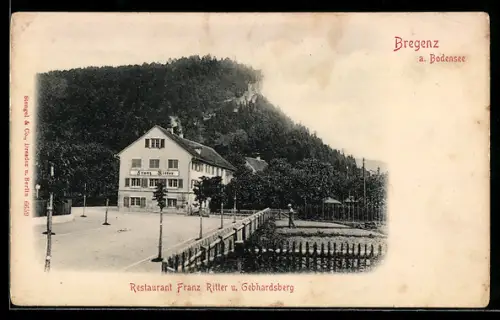 AK Bregenz a. Bodensee, Restaurant Franz Ritter und Gebhardsberg