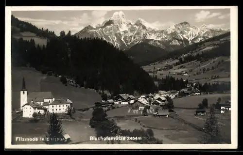 AK Filzmoos /Salzburg, Ort mit Kirche, Bischofsmütze