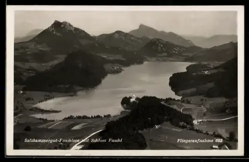 AK Fuschl /Salzkammergut, Fuschlsee mit Schloss Fuschl