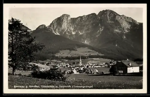 AK Abtenau /Tennengebirge, Ort gegen Schober, Traunstein und Tagweide