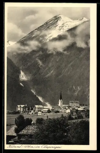 AK Krimml im Oberpinzgau, Dorfpanorama mit Kirche und Bergen
