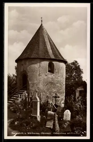AK Mariawörth a. Wörthersee, Gebeinhaus mit Friedhof