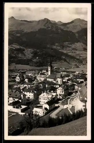 AK Hofgastein, Gesamtansicht mit Kirche und Bergkulisse