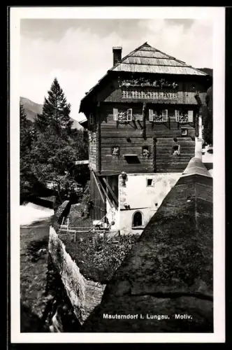AK Mauterndorf i. Lungau, Haus an Fluss, Mauer, Wehr