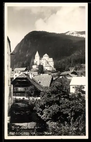 AK Mauterndorf, Teilansicht mit Schloss u. Bergpanorama
