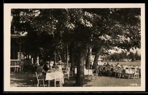 AK Pörtschach, Gartenlokal im Cafè Werzer
