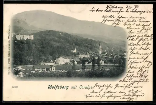 AK Wolfsberg, mit Coralpe und Kirche