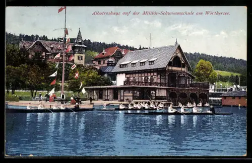 AK Klagenfurt am Wörthersee, Freyenthurn, Albatroshaus auf der Militär-Schwimmschule