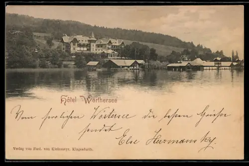 AK Klagenfurt, Ortsansicht mit dem Hotel Wörthersee