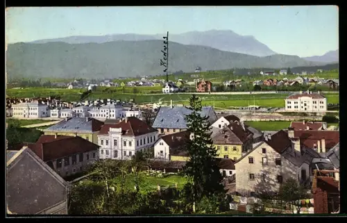 AK Villach, Teilansicht mit dem Dobratsch