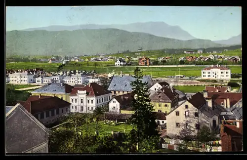 AK Villach, Teilansicht mit dem Dobratsch
