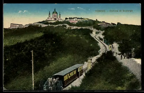 AK Torino / Turin, Collina di Superga, Bergbahn