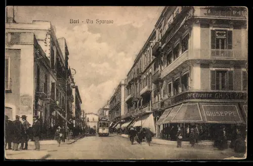 AK Bari, Via Sparano, Strassenbahn