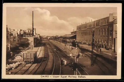 AK Cairo, Upper Egypt Railway Station, Bahnhof
