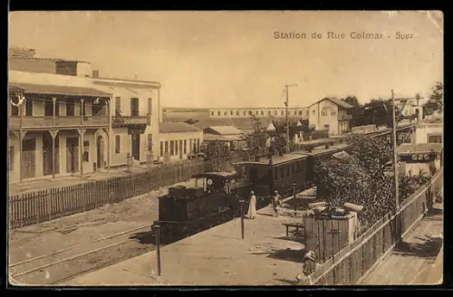 AK Suez, Station de Rue Colmar, Bahnhof