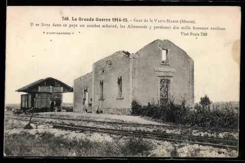 AK Vaux-Marie /Meuse, La Gare, Guerre 1914-1915, Bahnhof