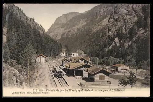 AK Le Châtelard /VS, Chemin de fer du Martigny-Chatelard, La Gare