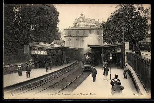 AK Paris, Intérieur de la Gare de Passy, Bahnhof